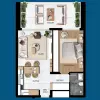 1+1 квартира в жилом комплексе COURTYARD PLATINUM, Искеле