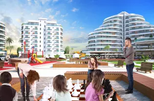 Апартаменты 3+1 в PARK RESIDENCE (LONG BEACH), Искеле, Фамагуста