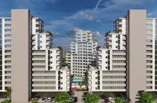 Уникальный в своем роде проект из зданий каскадного типа, микрорайон Тедже (001165)