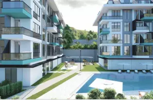 Квартира 1+1 в современном жилом комплексе в центре Алании (32200)