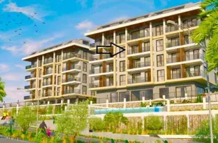 Уютная и современная квартира 1+1 в новом жилом комплексе в районе Оба (29000)