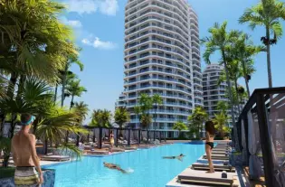 Новый проект с недорогими апартаментами на западном побережье, в районе Гюзельюрт (012161)