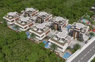 Роскошные виллы в 700 метрах от моря в комплексе в районе Искеле (003527)