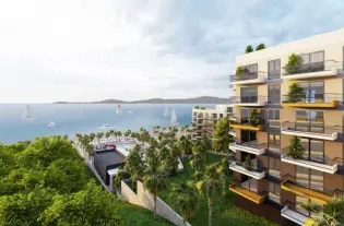 Апартаменты в Бодруме на первой линии. Вид на море! (002323)