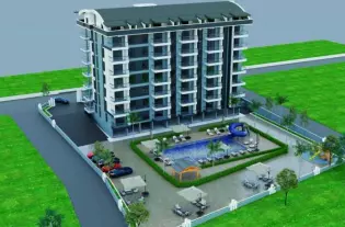 Квартиры в уютном жилом комплексе с инфраструктурой на этапе начала строительства в Газипаше (013416)