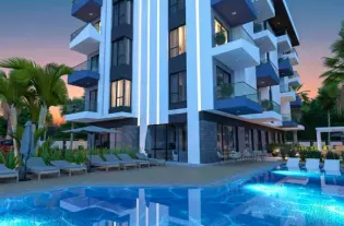 Уютная квартира в комплексе с инфраструктурой в районе Демирташ (33800)