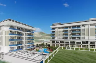 Инвестиционный проект! Апартаменты в новом ЖК на этапе строительства в Каргыджак, Алания (006248)