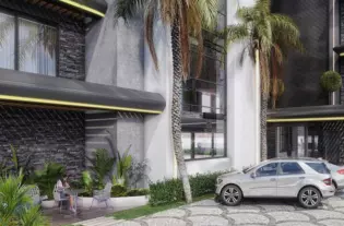 Элитные апартаменты в районе Hasbahçe с панорамным видом на город Алания (021459)