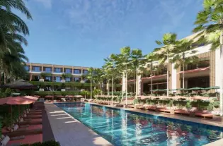 Апартаменты в уникальном комплексе, у пляжа Бингин на острове Бали (005136)