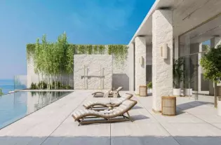 Роскошные виллы с бассейнами и видом на океан, у пляжа Меласти (013138)