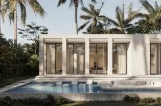 Виллы в новом комплексе в элитной локации острова, у пляжа Меласти (021138)