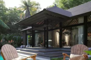 Вилла в этническом индонезийском стиле на Джимбаране, Букит (006533)